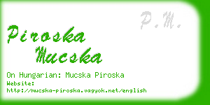 piroska mucska business card